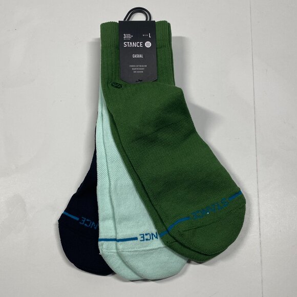 NWT Stance Crew Socks - 3 Pack - Large - Quarter Height - Picture 1 of 3